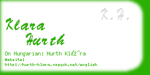 klara hurth business card